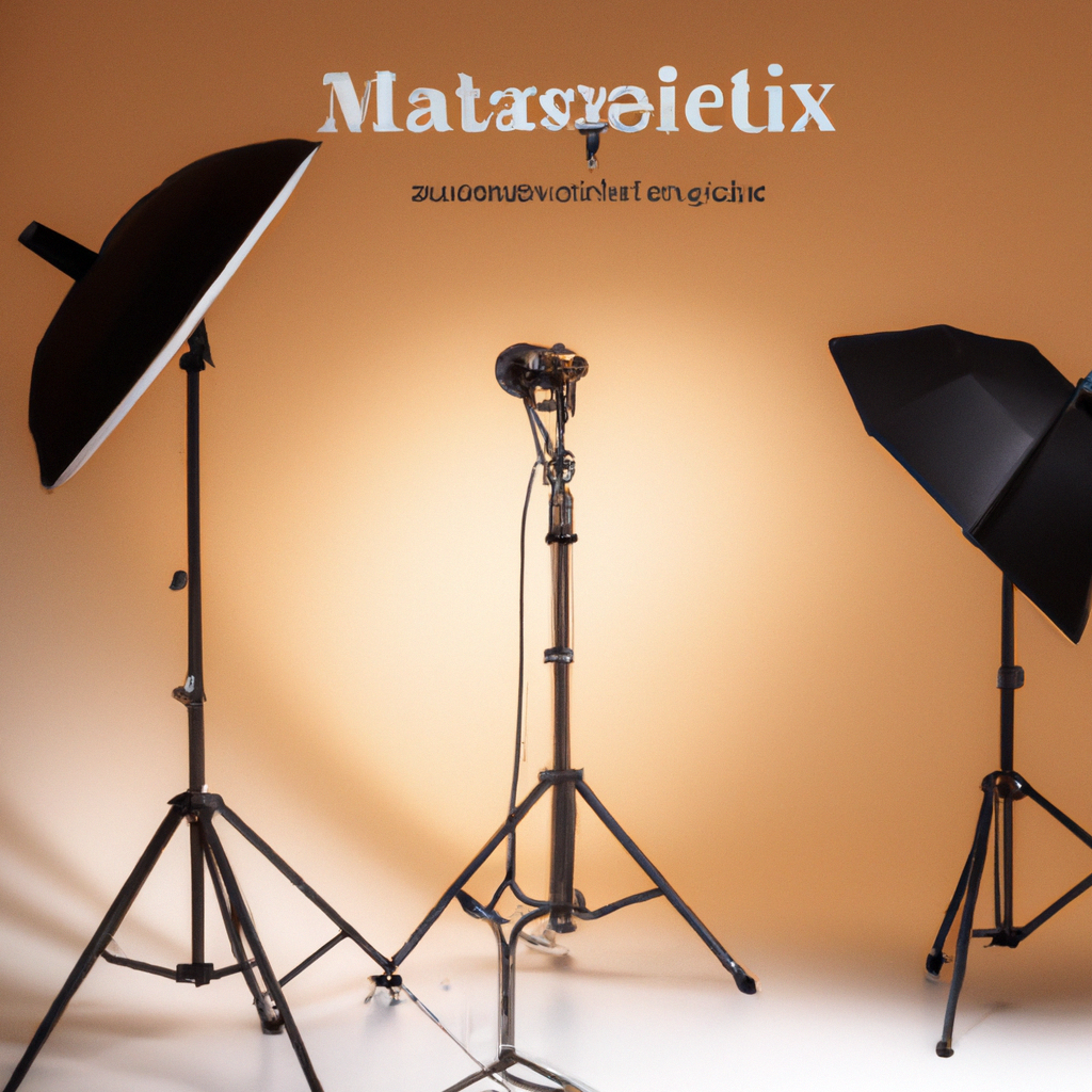 따뜻한 조명이 있는 미니멀 스튜디오의 화이트 사이클로라마